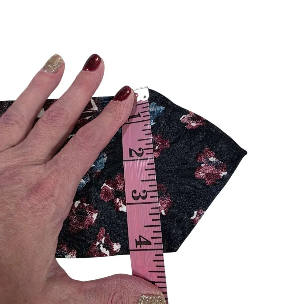 DONBERRY & KEATS‎ Silk Floral Mens Neck Tie Navy Blue Burgundy Blue Formal Work